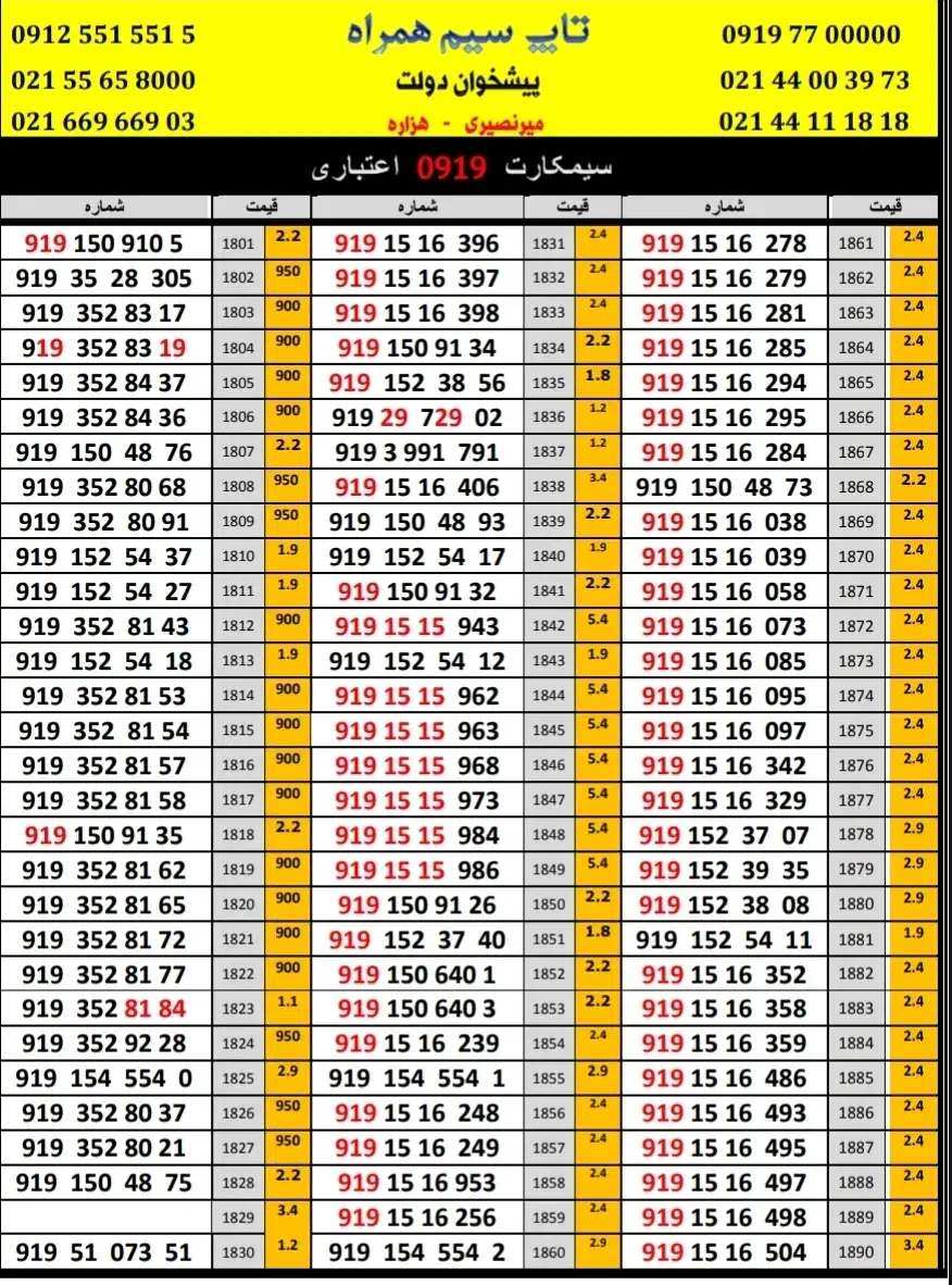 0919.153.28.53|سیمکارت|قم, عمار یاسر|دیوار