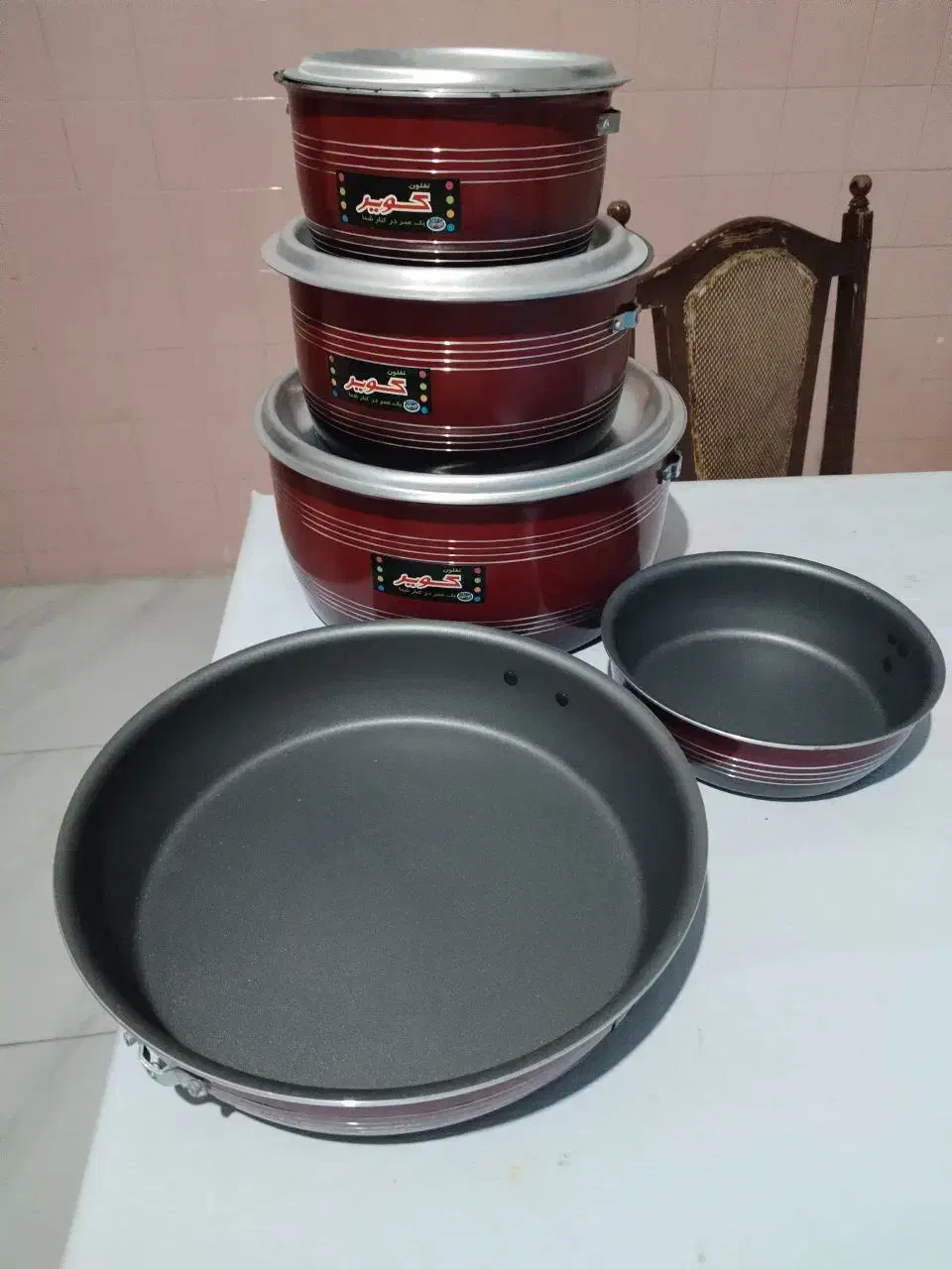 سرویس قابلمه تفلون مارک کویر|ظروف پختوپز|زاهدان, |دیوار