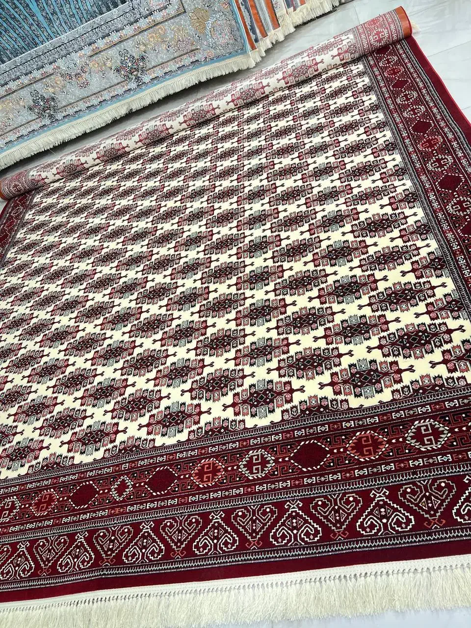 فرش ترکمن تمام نخ آکریلیک|فرش|گرگان, |دیوار