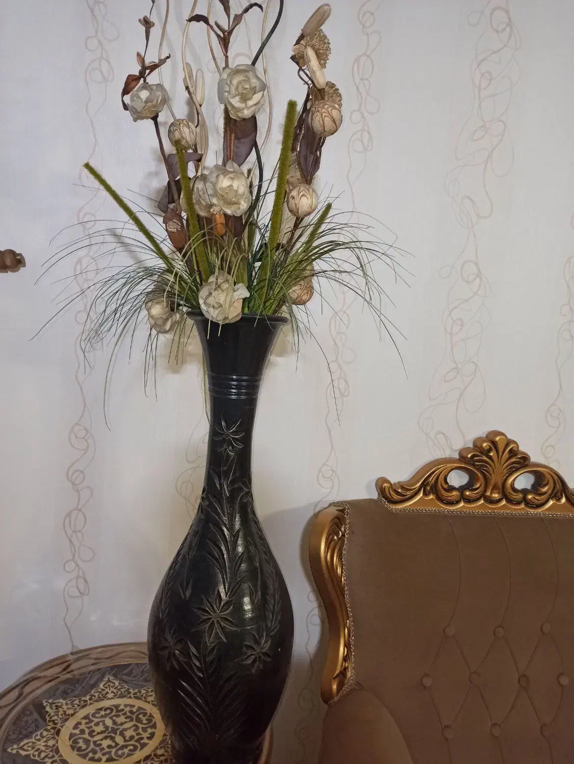 گلدان سفالی|گل مصنوعی|مشهد, خواجه ربیع|دیوار