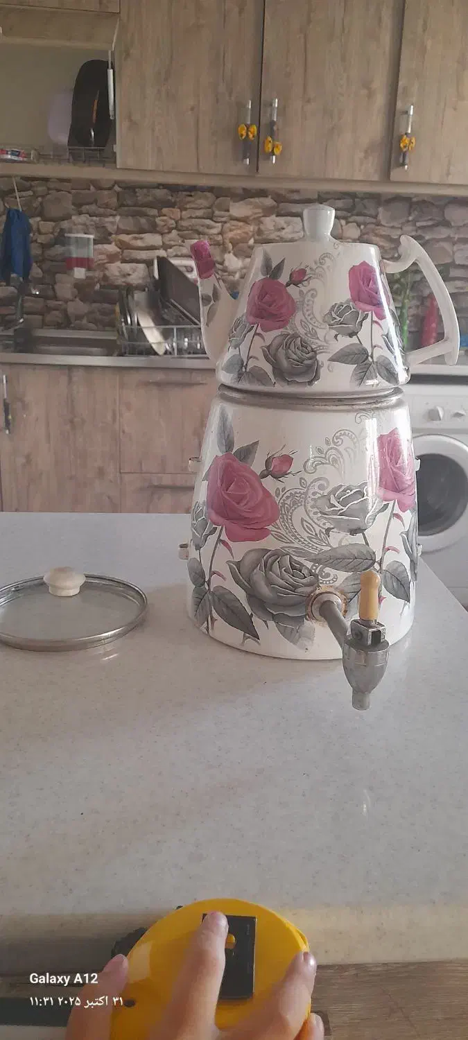 کتری رو گازی طرح گل|قوری، کتری، قهوهساز دستی|هشتگرد, شهرک ایران خودرو|دیوار