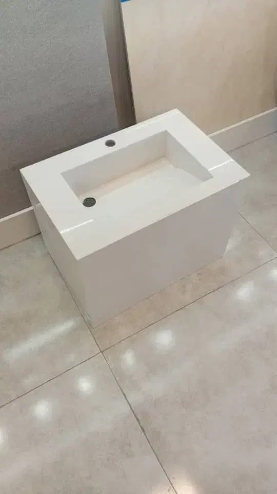 روشویی سرامیکی پولیش سفید ساده پیشانی پنجاه|لوازم سرویس بهداشتی|فشاپویه, |دیوار