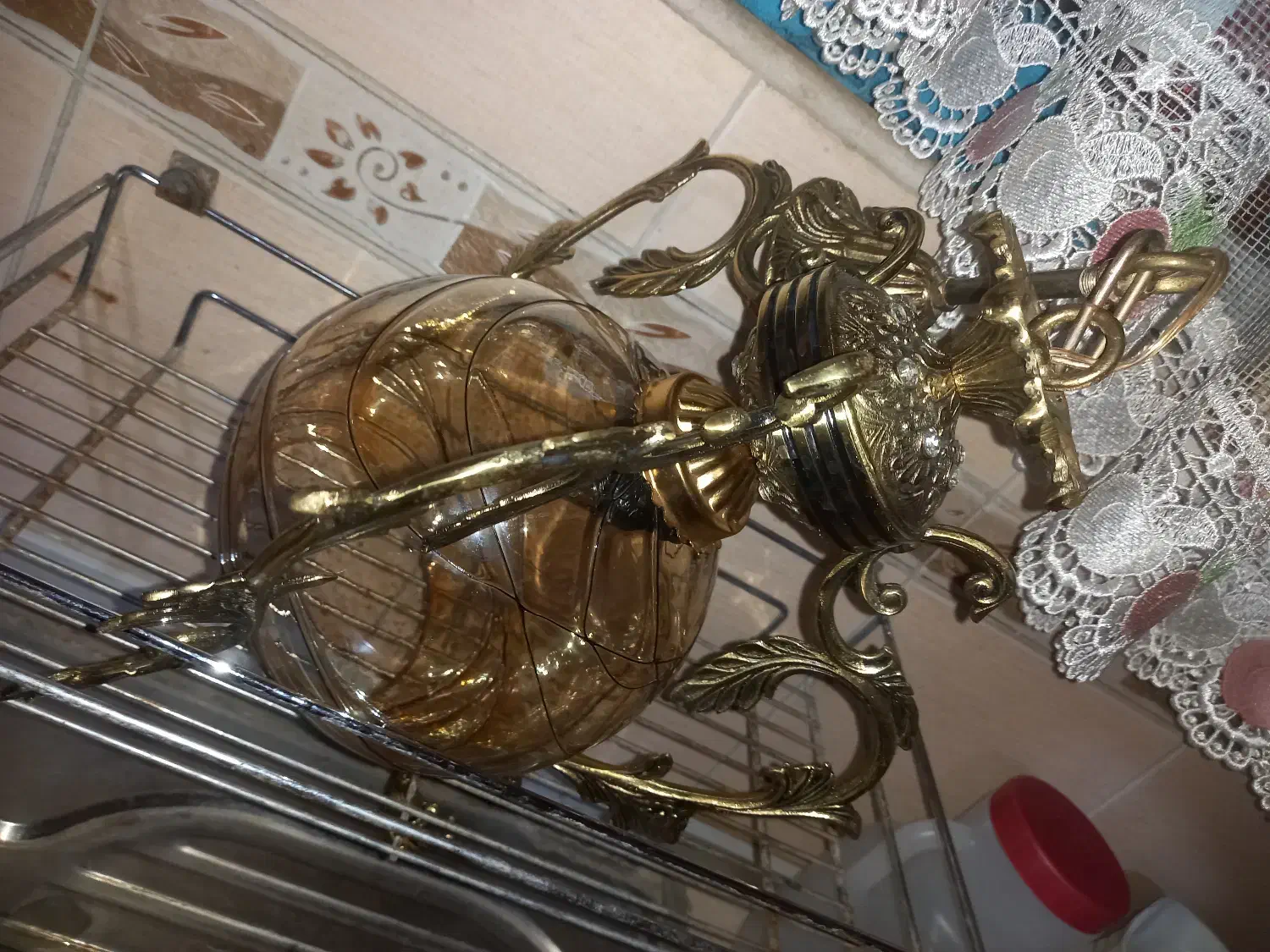 لوستر برنجی   آنتیک خارجی|لوستر و چراغ آویز|آمل, |دیوار