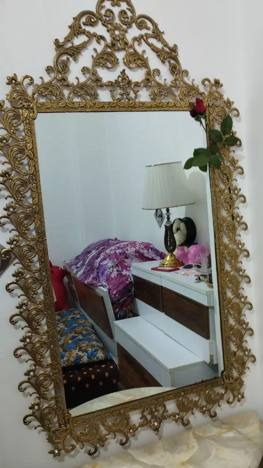 آینه شمعدان برنز|صنایع دستی و سایر لوازم تزئینی|بناب, |دیوار