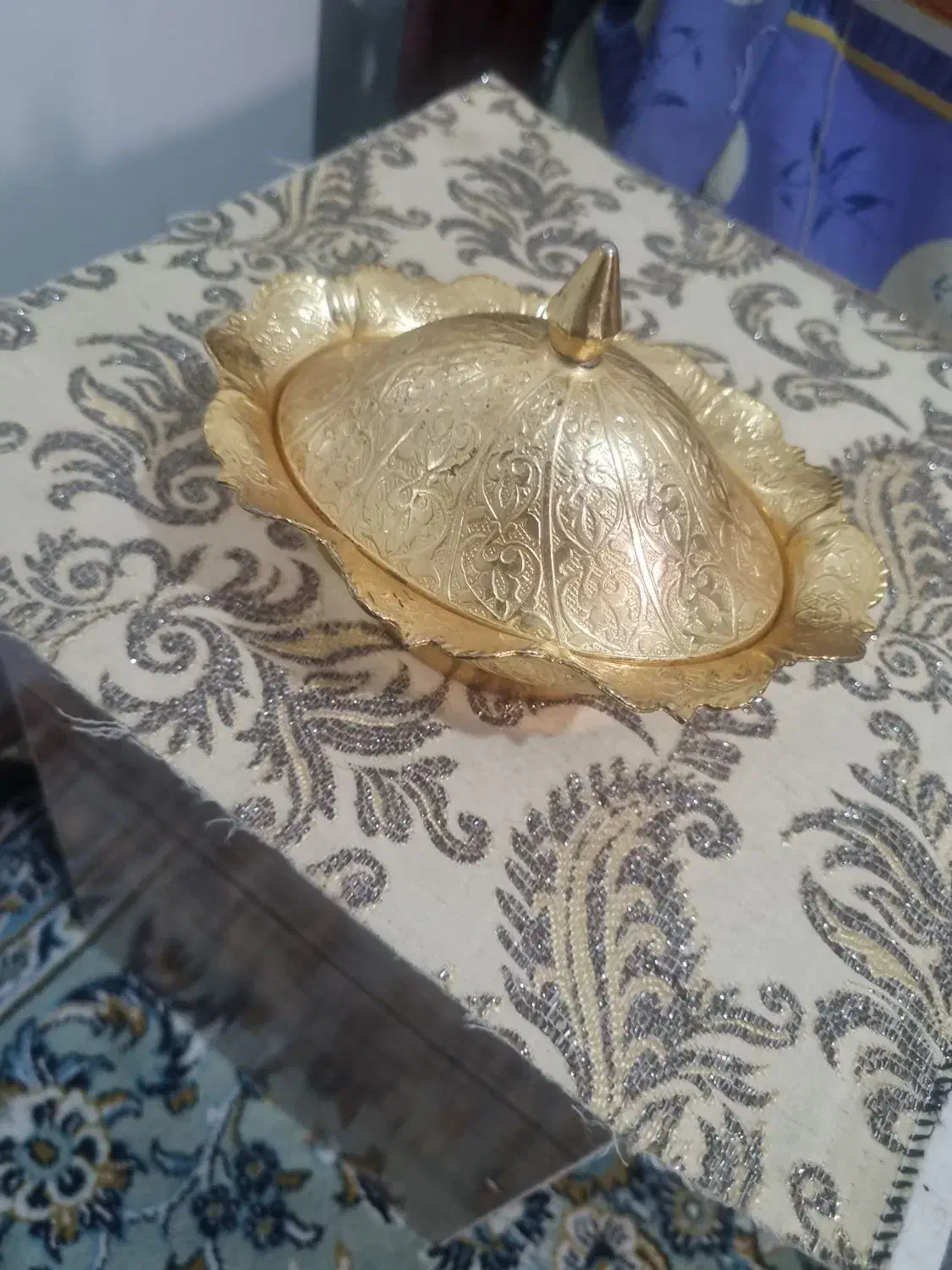 قندان طلایی جنس برنج|ظروف سرو و پذیرایی|هشتگرد, شهرک گلخانه|دیوار