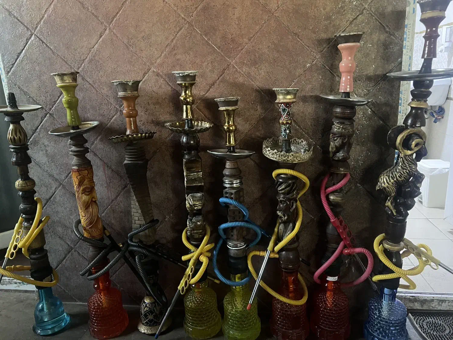 قلیون چوبی و موسو|صنایع دستی و سایر لوازم تزئینی|گلپایگان, |دیوار