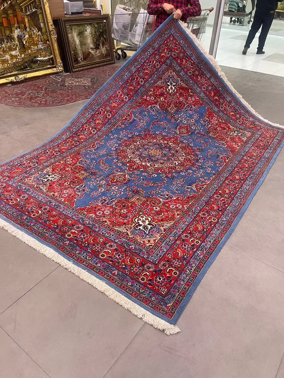 فرش دستباف (بساک) جفت ۶ متری اراک اعلا ۴۰ رج|فرش|مشکیندشت, |دیوار