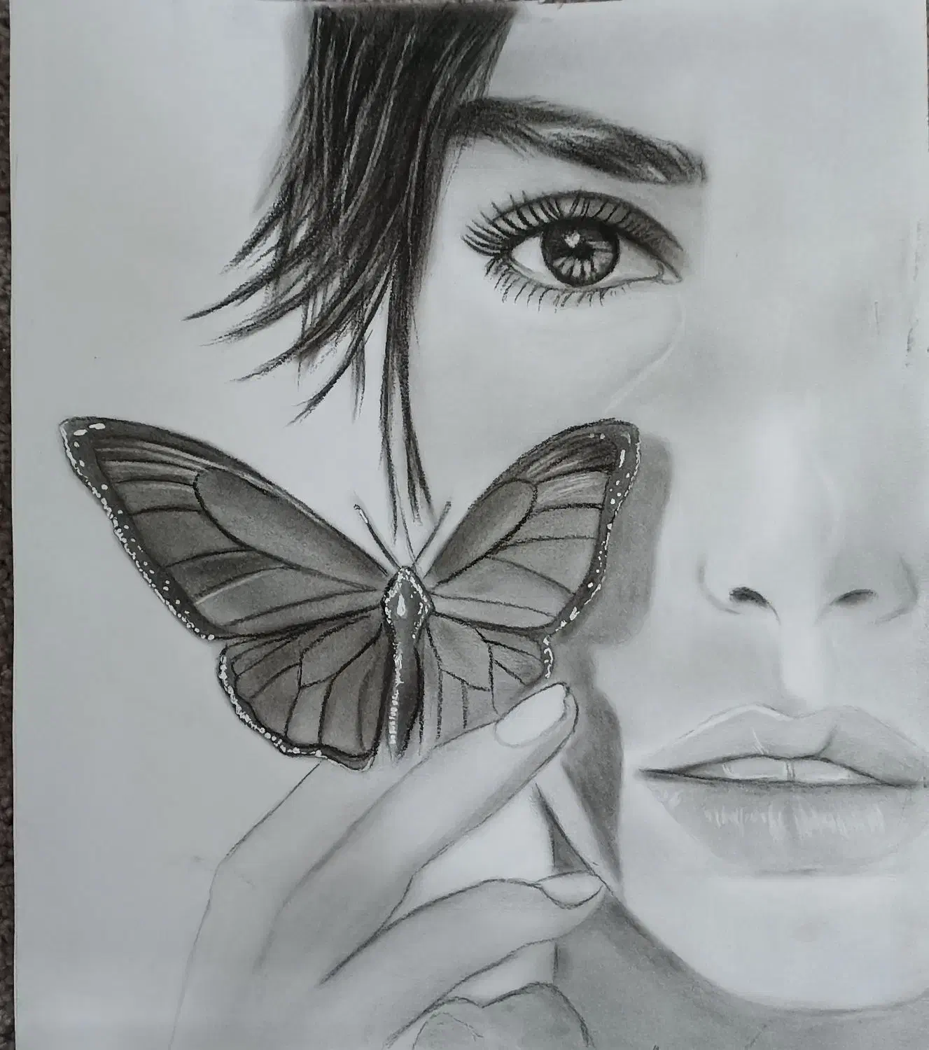 چهره سیاه قلم|تابلو، نقاشی، عکس|اراک, |دیوار