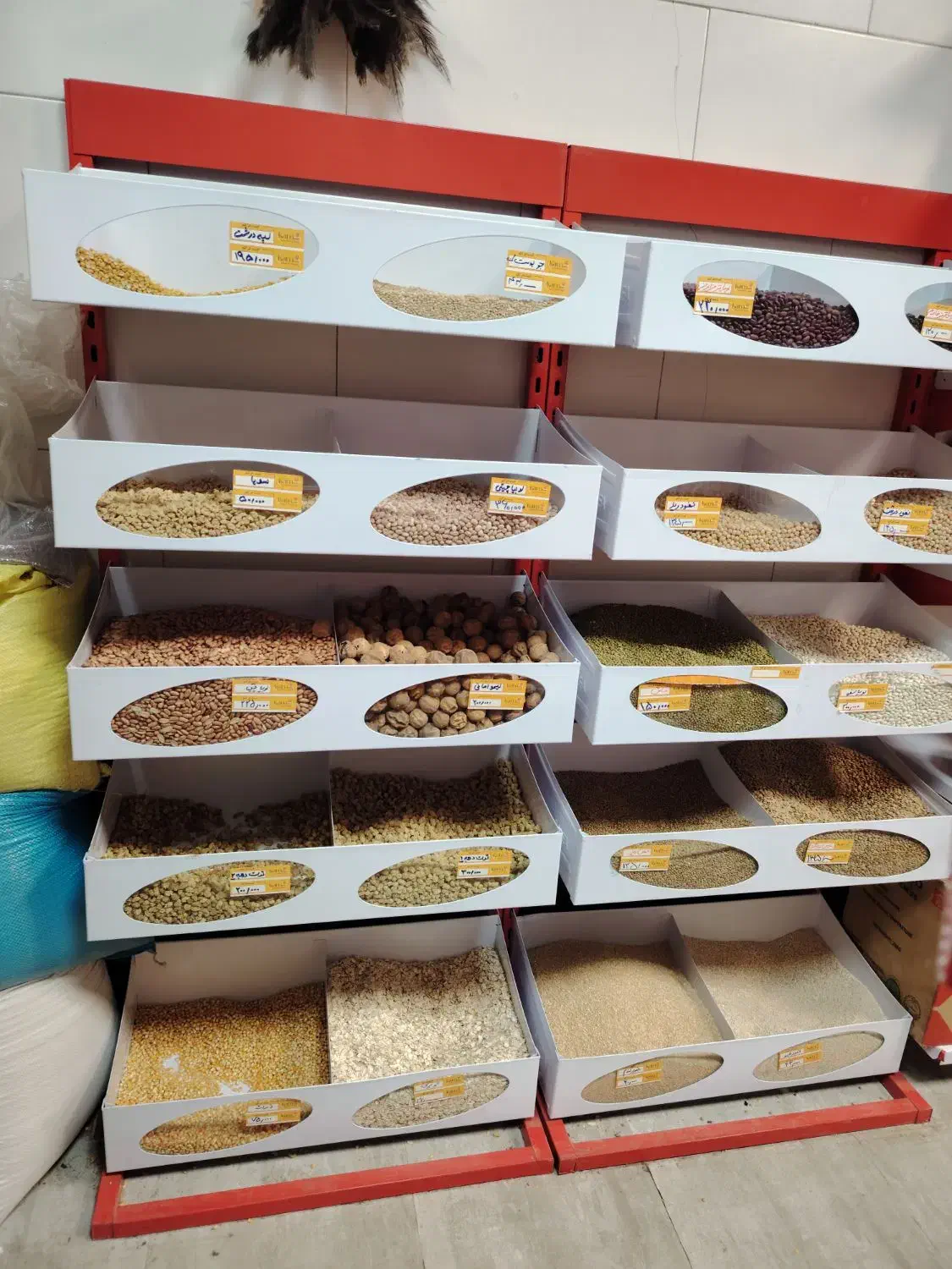 قفسه استند حبوباتی دو قسمته|فروشگاه و مغازه|اصفهان, باغ دریاچه|دیوار