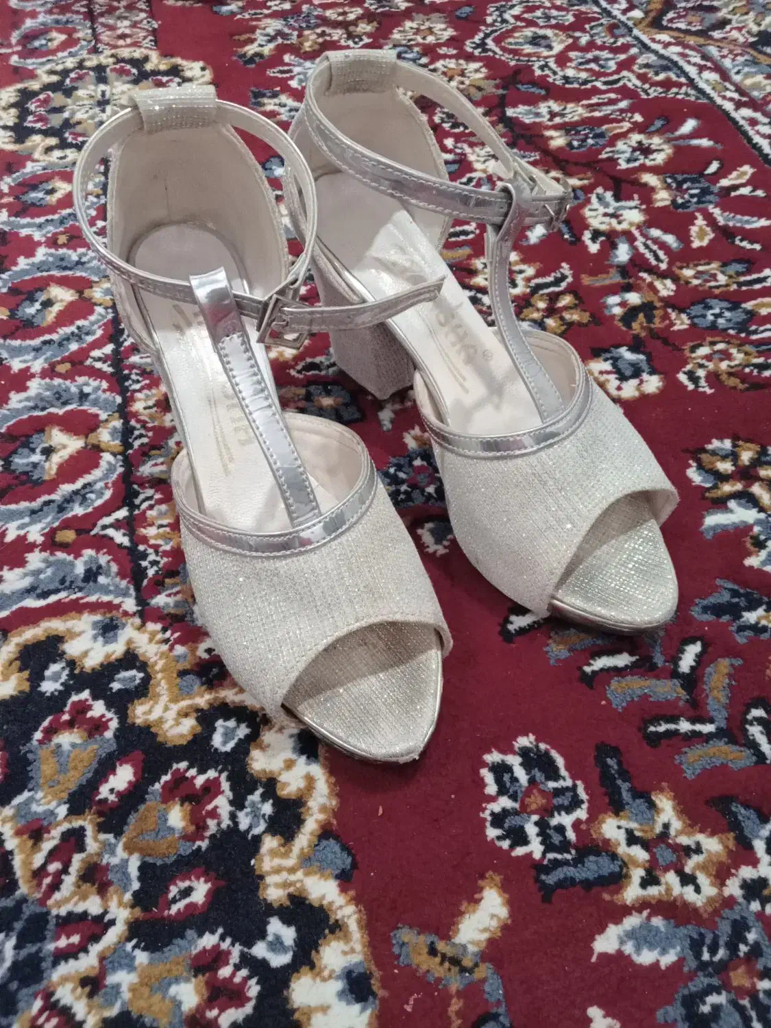 کفش سفید مجلسی پاشنه بلند|کیف، کفش، کمربند|تکاب, |دیوار