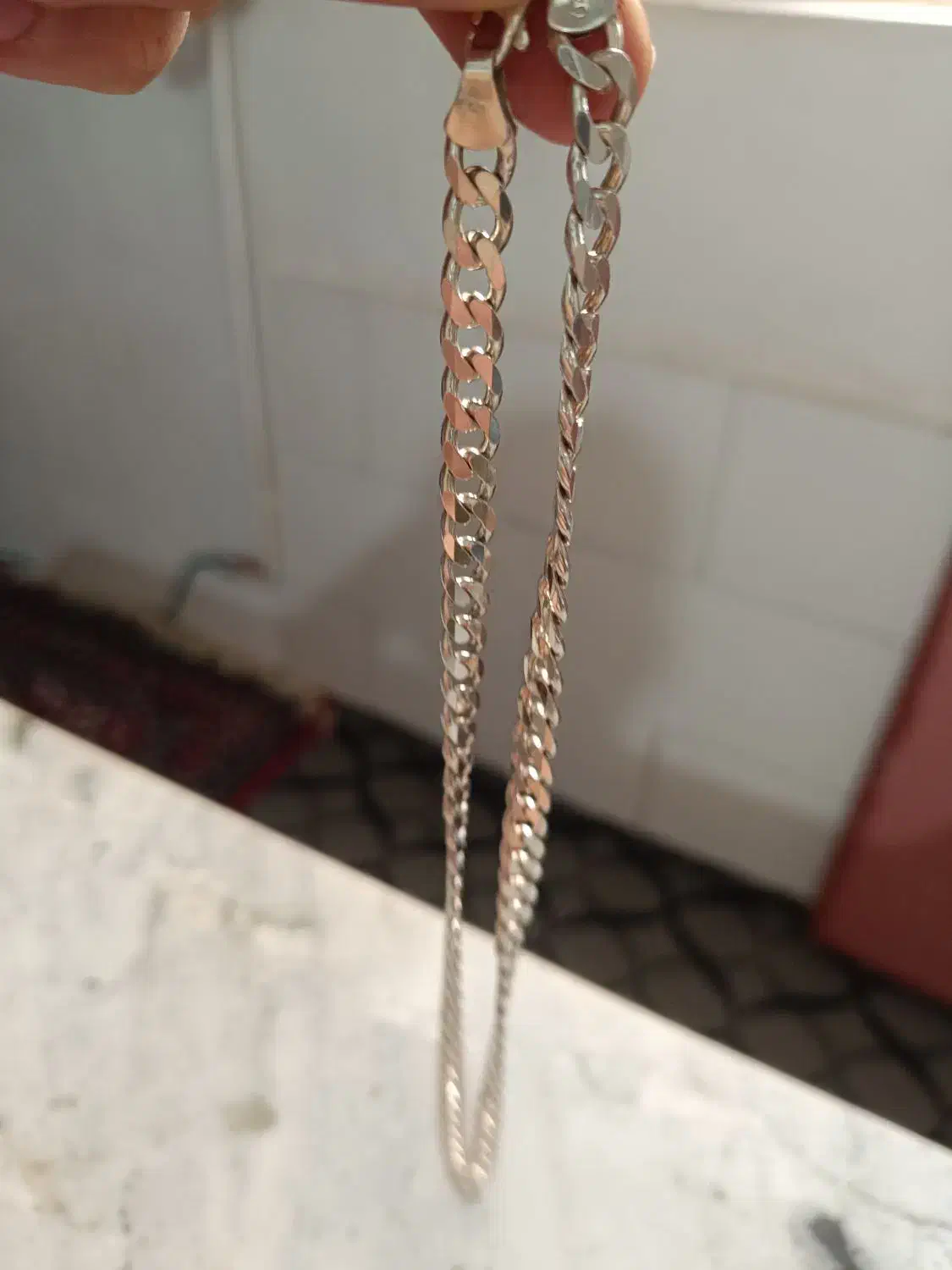 زنجیر نقره جوان پسند زیبا|زیورآلات و اکسسوری|منجیل, |دیوار