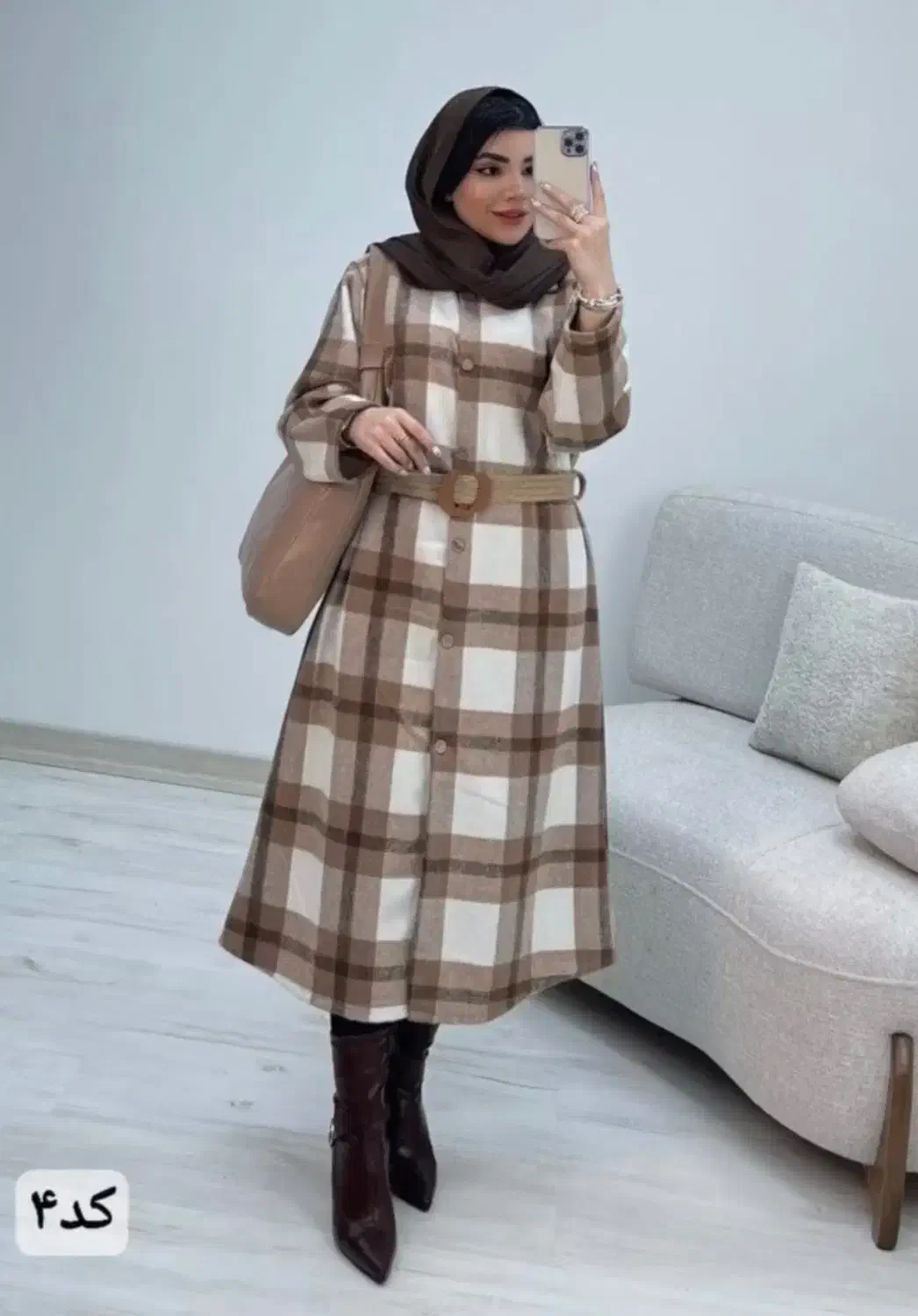 پالتو پشمی با کمربند|لباس|سنندج, |دیوار