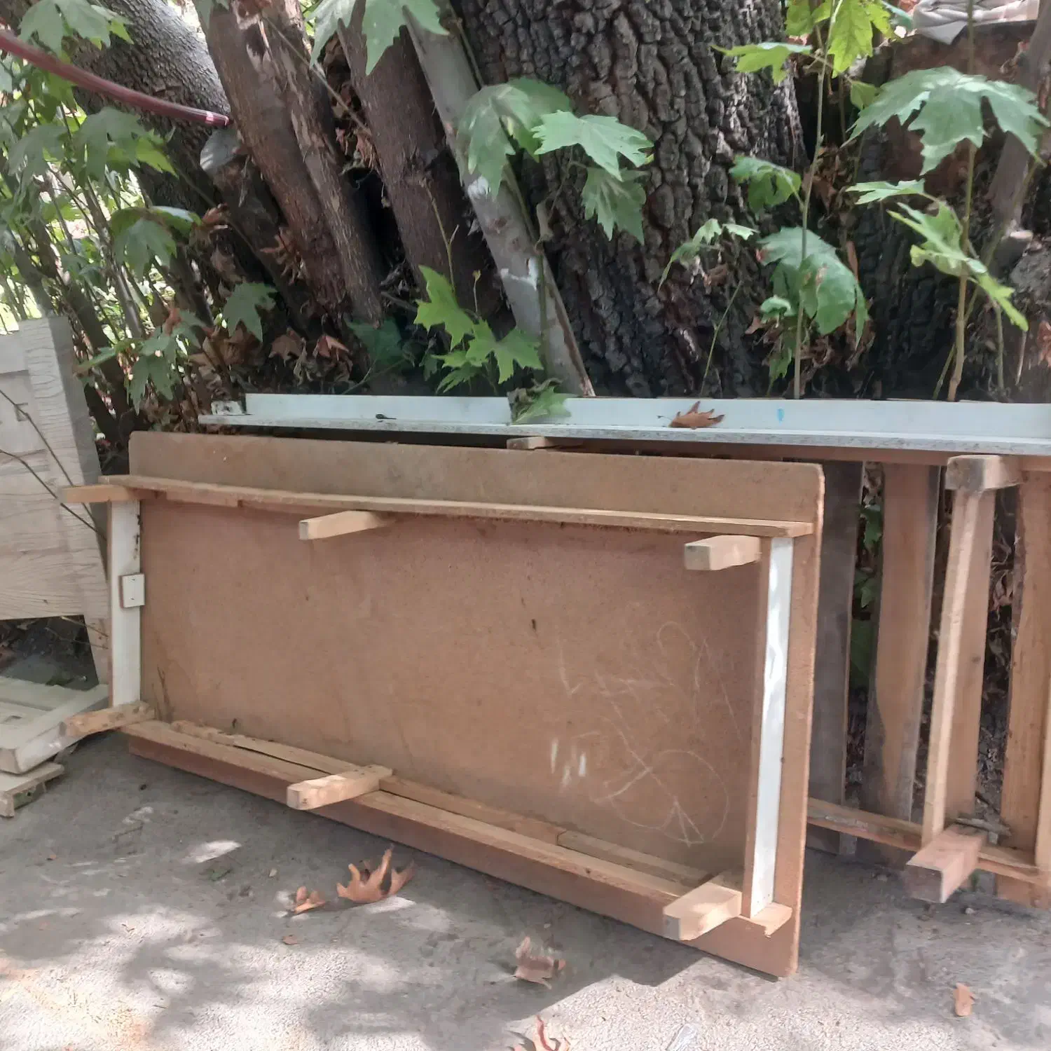 تخت خواب دونفره چوبی|تخت و سرویس خواب|شاندیز, |دیوار