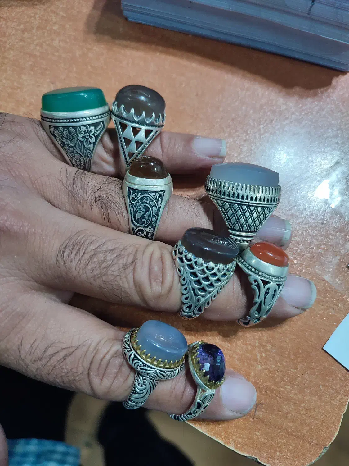 انگشتر نقره ۹۲۵|جواهرات|رودسر, |دیوار