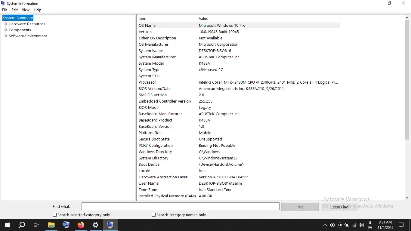 فروش لپتاپASUS مدلK43SA|رایانه همراه|کرمان, |دیوار