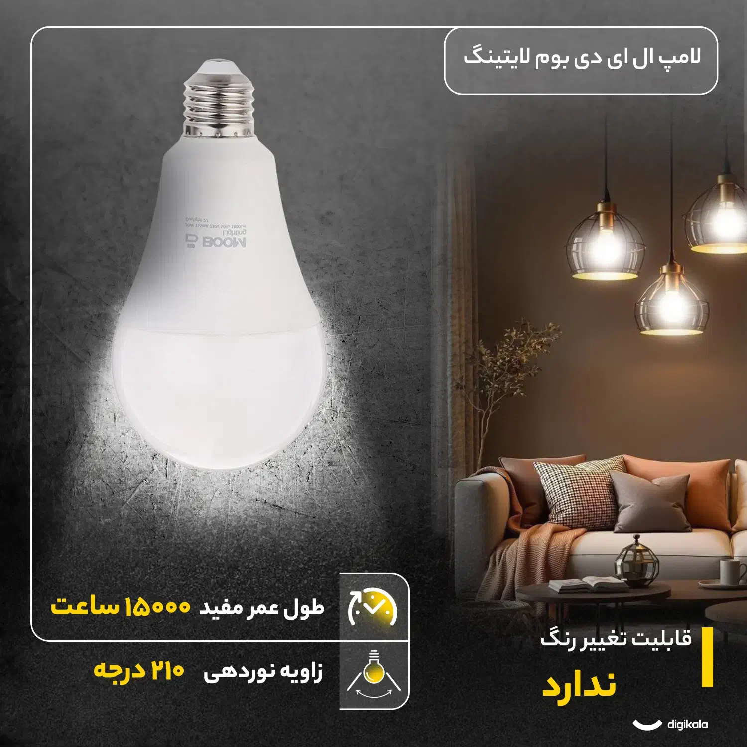 لامپ LED بوم لایتینگ ۲۰ وات آفتابی آکبند|لامپ و چراغ|سرپل ذهاب, |دیوار