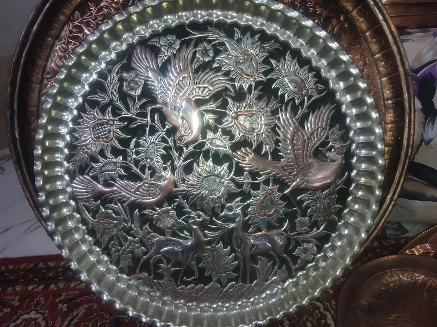 مجمع مسی 60سانتی قلمزنی|صنایع دستی و سایر لوازم تزئینی|خاوران, |دیوار