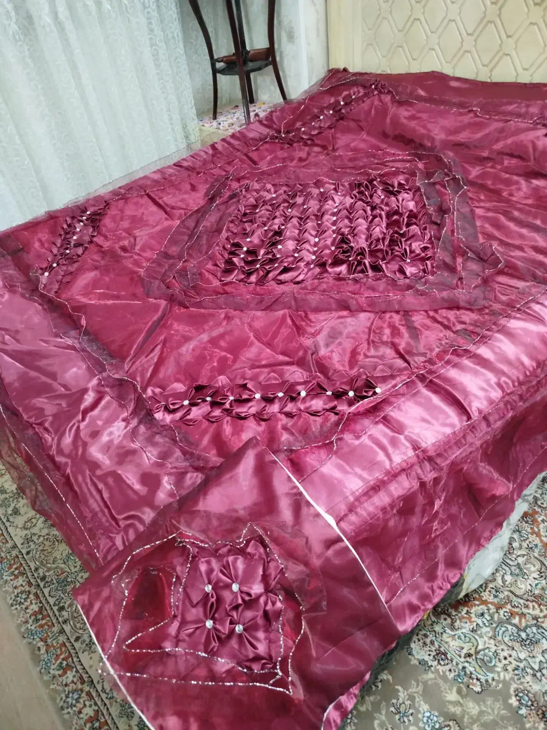 فروش دوتاروتختی دونفره ساتن خارجی|سرویس روتختی|گرگان, |دیوار