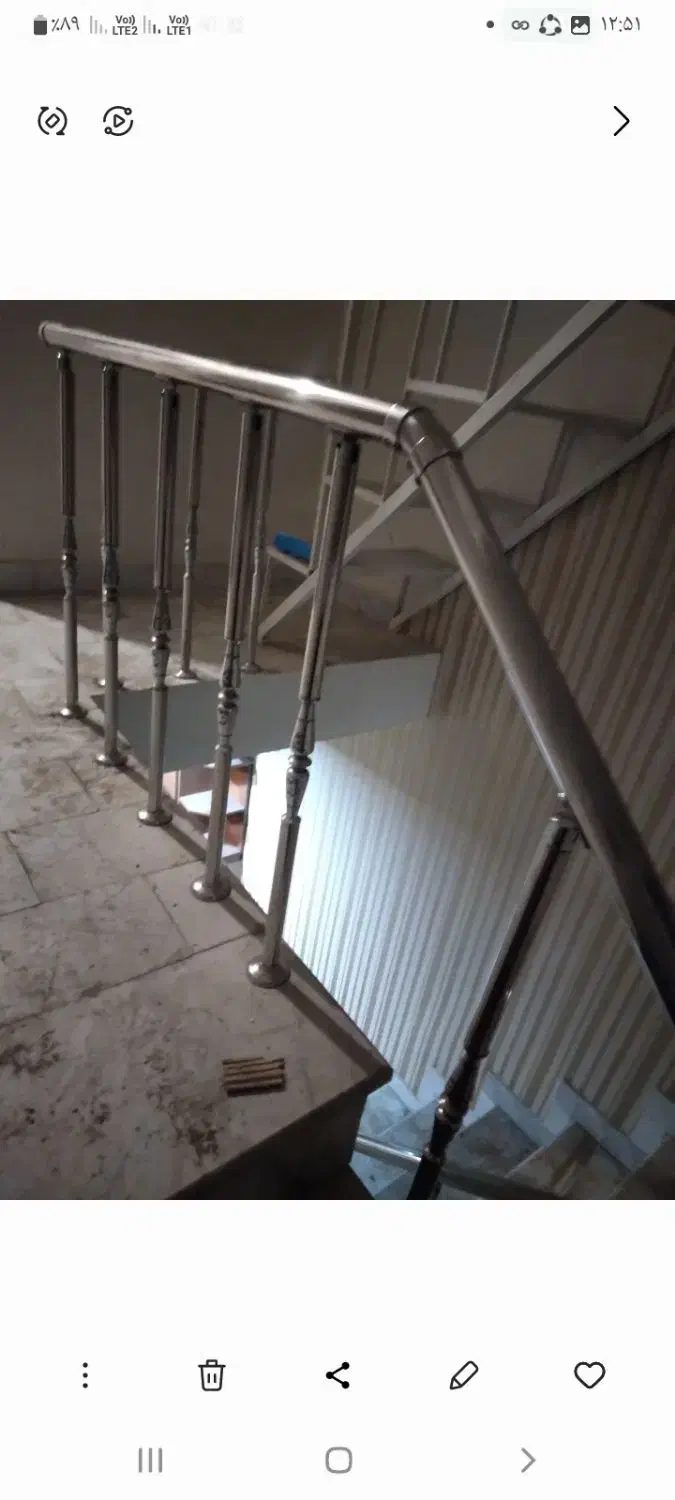 نرده استیل نصب روی پله ساختمان دوبلکس|مصالح و تجهیزات ساختمان|تهران, دکتر هوشیار|دیوار