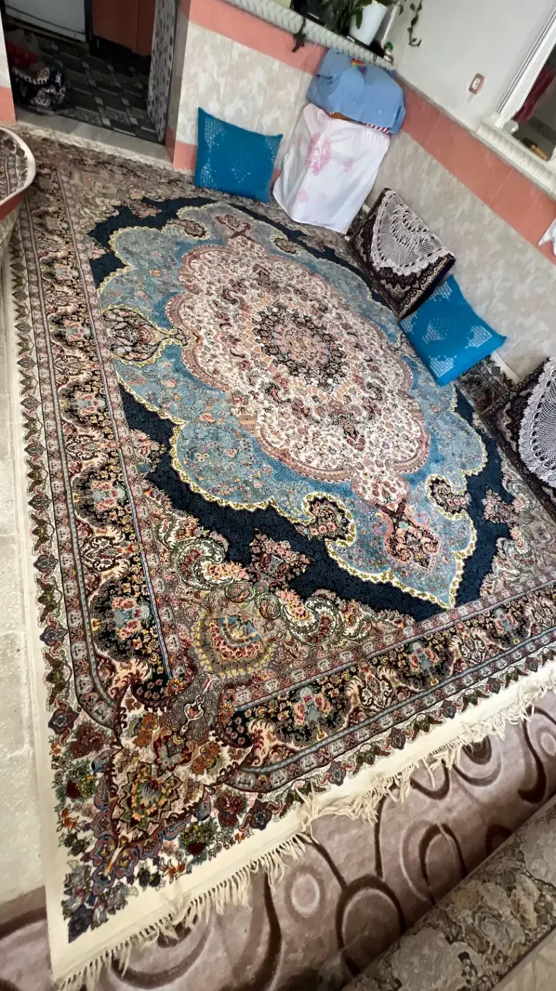 ۲ تخته فرش سرمه ای۱۲ متری اکریلیک نو|فرش|قم, جمکران|دیوار