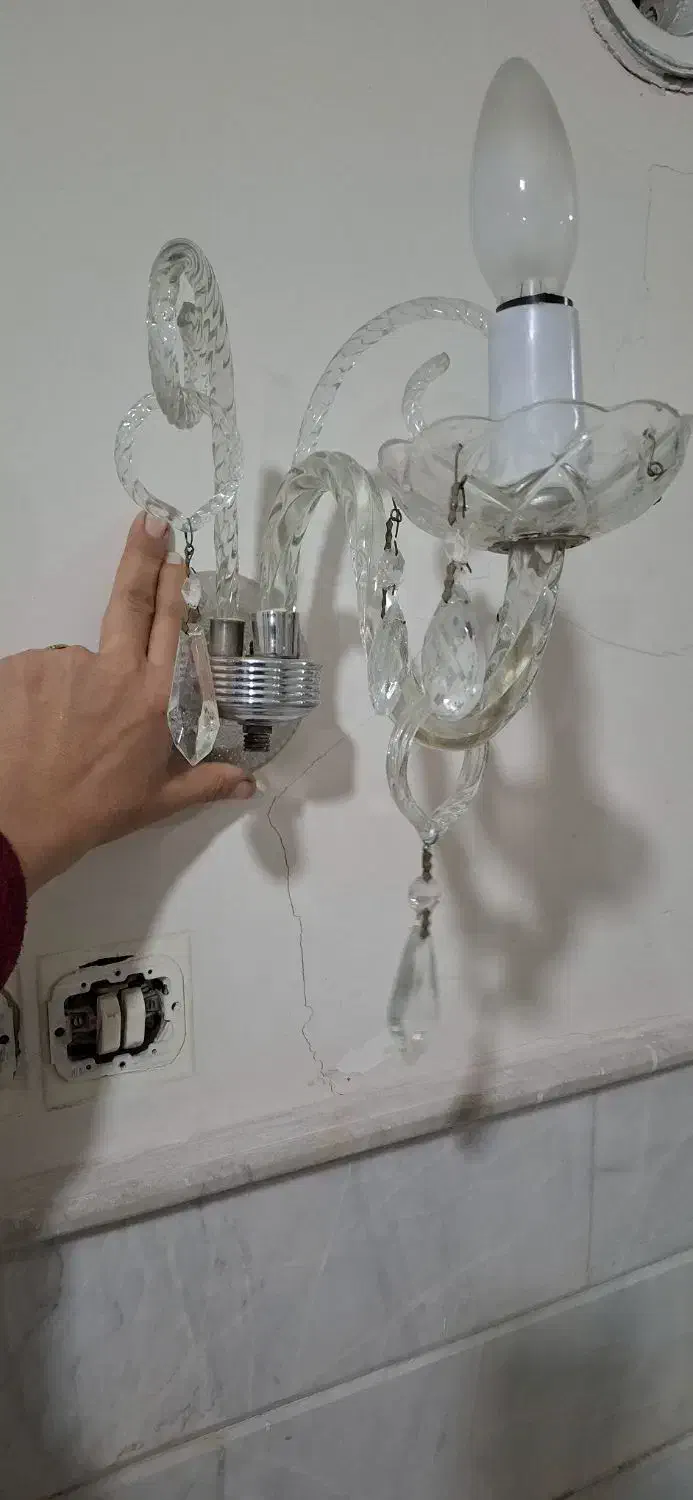 لوستر تک شاخه یا چراغ خواب|لوستر و چراغ آویز|قم, باسکول|دیوار