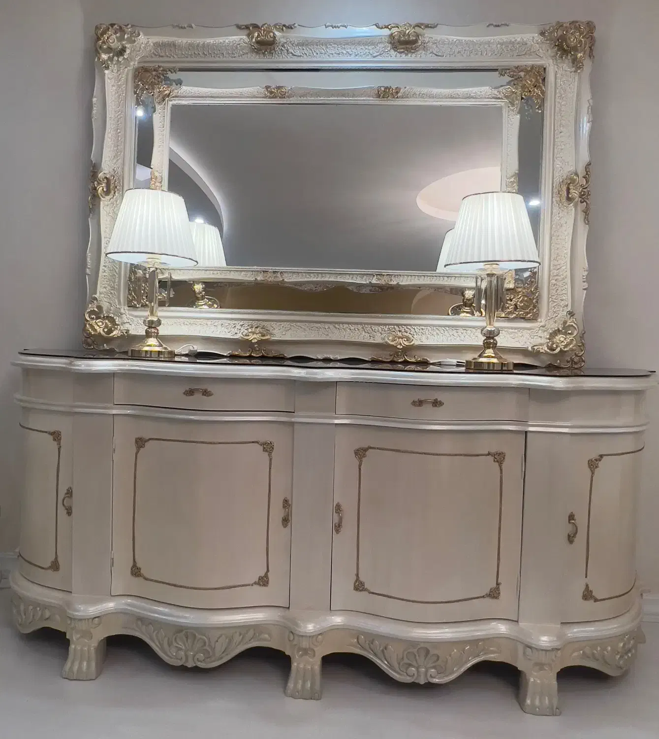 آیینه و کنسول چوبی|بوفه، ویترین، کنسول|قزوین, |دیوار