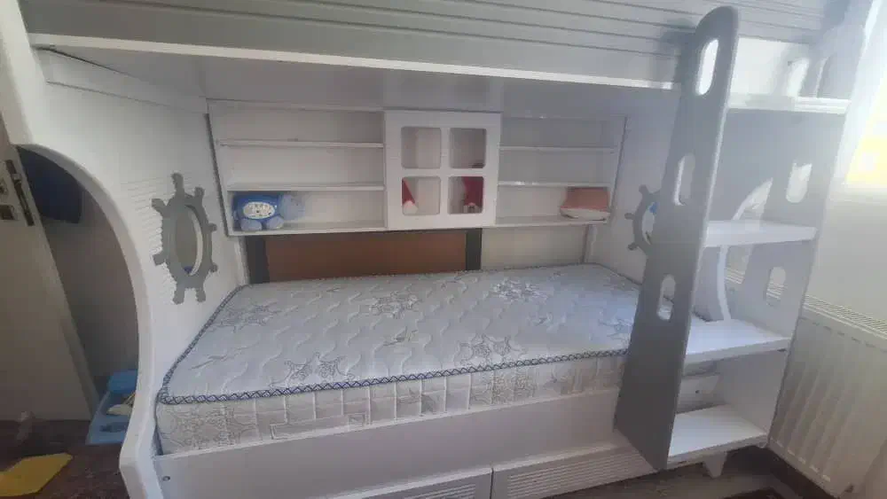 تخت دوطبقه نوجوان نو بدون تشک|تخت و سرویس خواب|پردیس, فاز ۱|دیوار