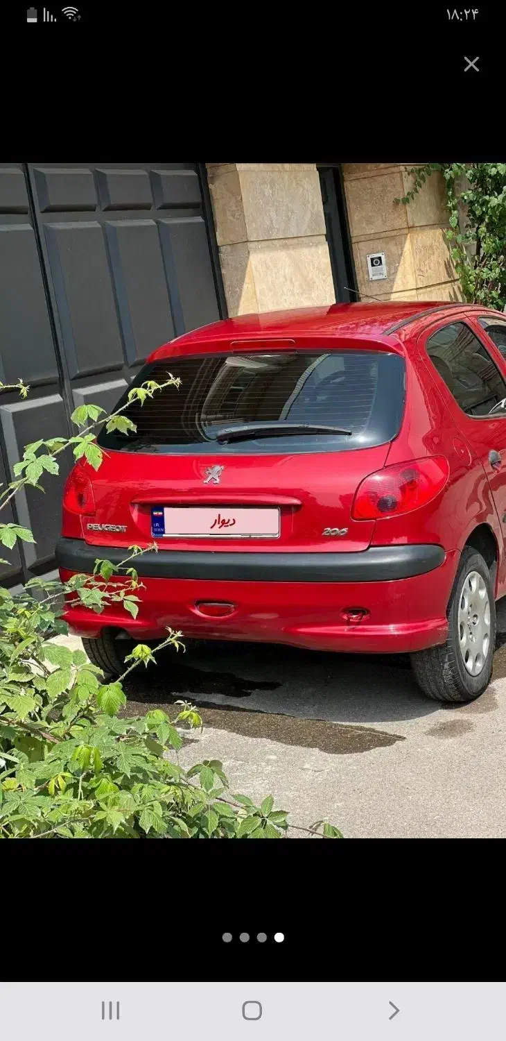 پژو ۲۰۶/تیپ دو/ مدل ۹۰/ رنگ آلبالویی سالم|خودرو سواری و وانت|رشت, نیکمرام|دیوار