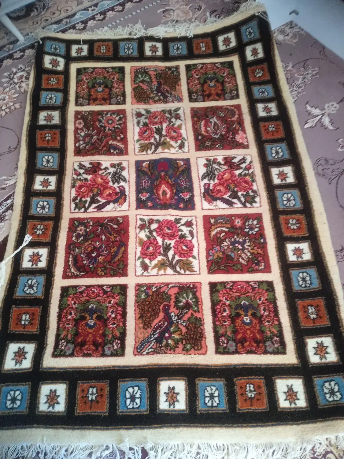 ۲قالی دست بافت نو|فرش|فرخ‌شهر, |دیوار