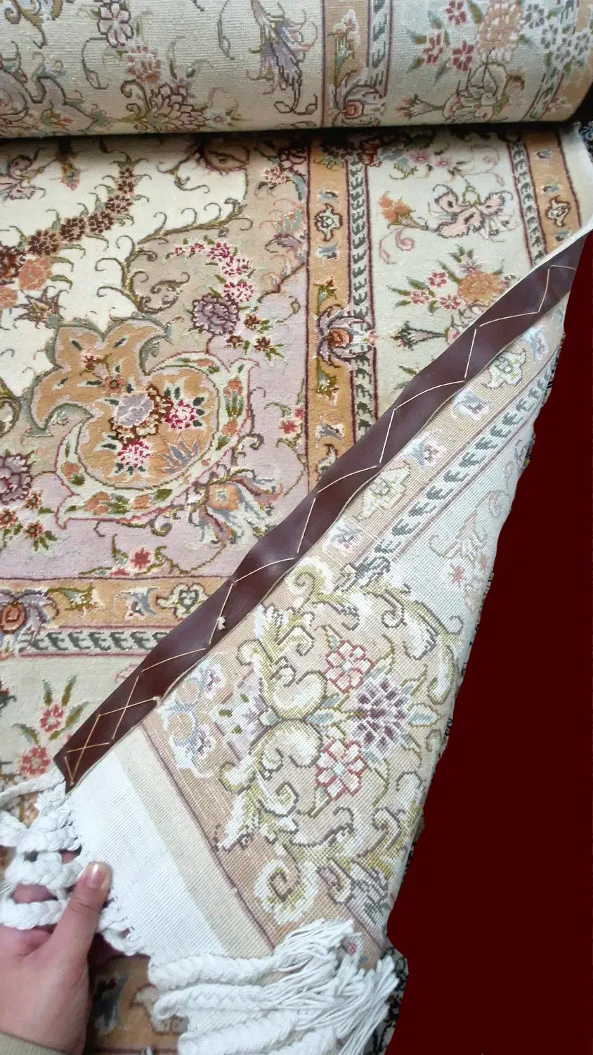 فرش دستباف ابریشمی ۴۰ رج|فرش|خوی, |دیوار