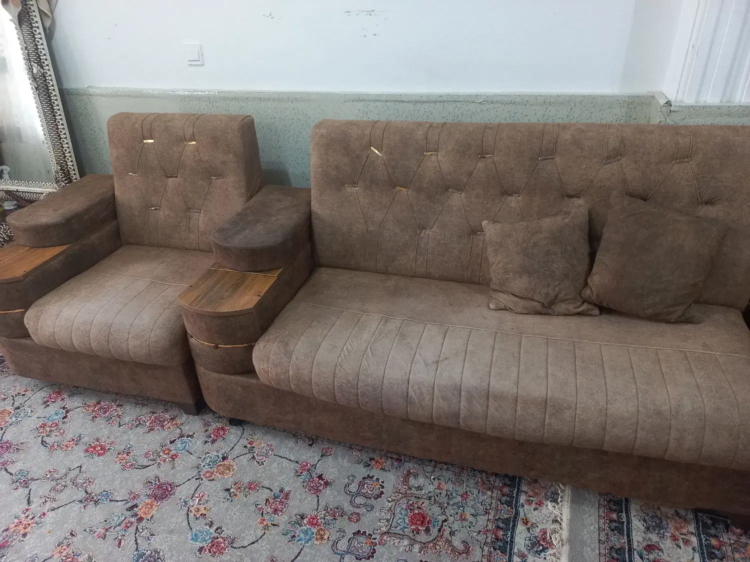 مبل راحتی سالم درحد نو ومیز غذا خوری سالم ومیز عسل|مبلمان خانگی و میز عسلی|محمودآباد, |دیوار
