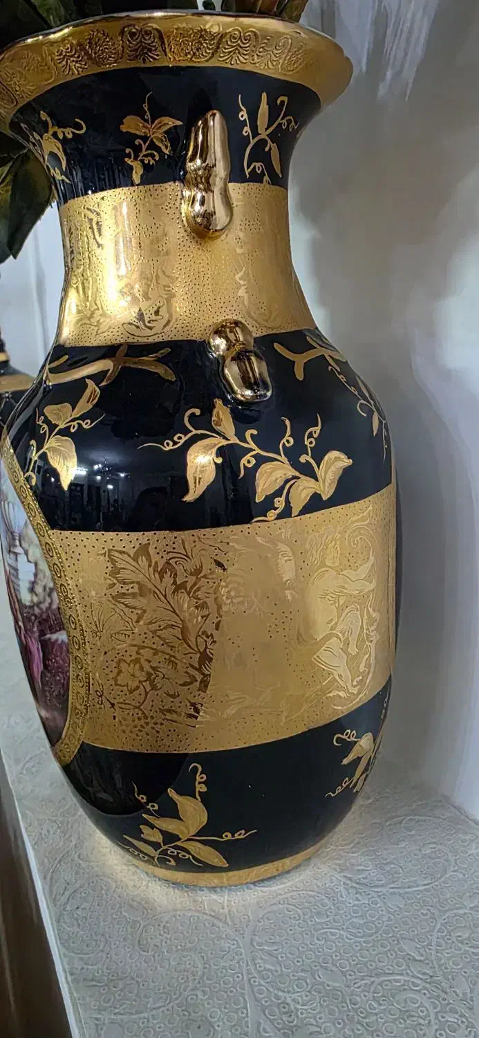 گلدون سورمه ای طرح لیلی و مجنون|کلکسیون اشیاء عتیقه|یزد, |دیوار