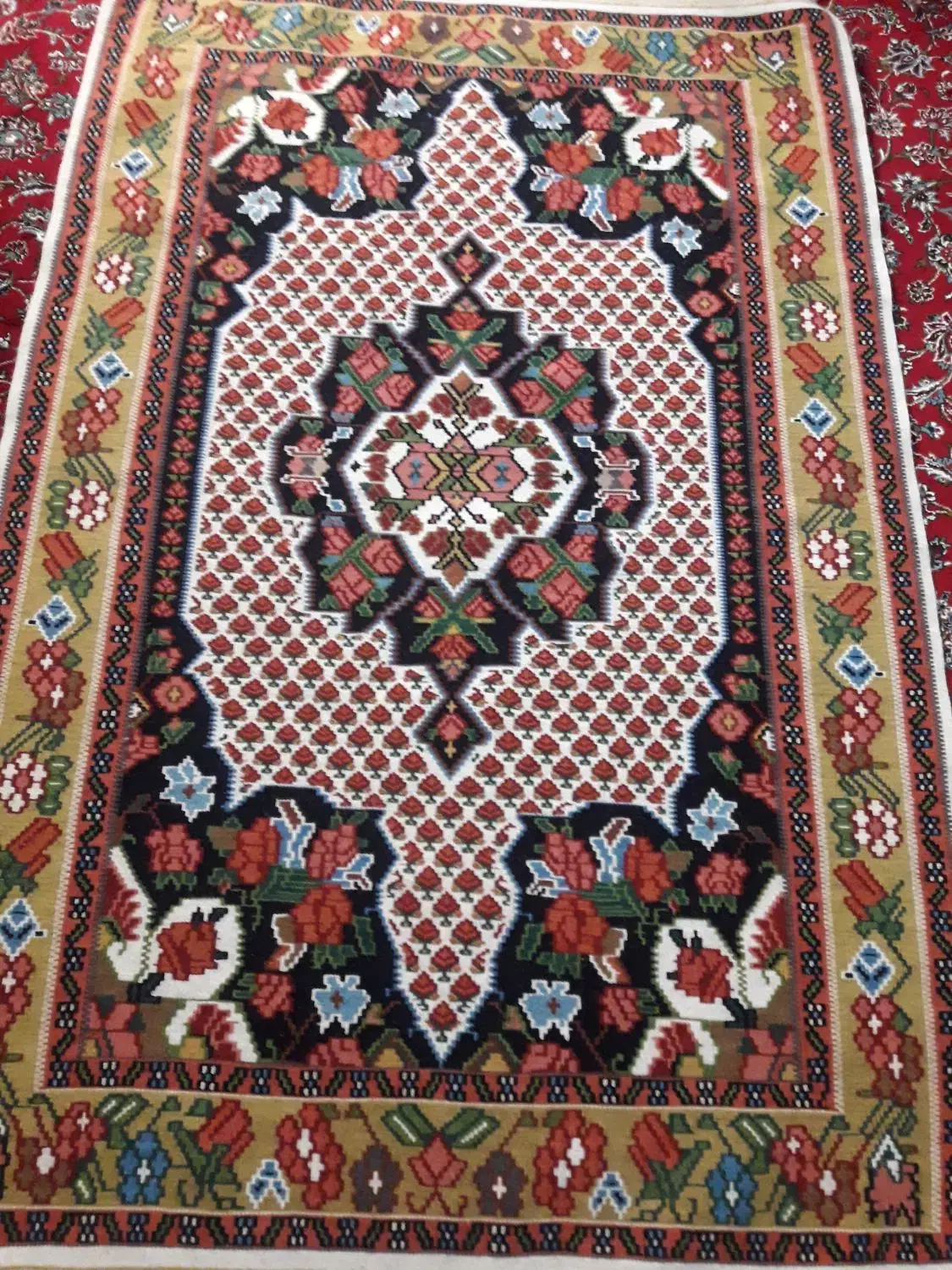 گلیم گیاهی زرعو نیم|گلیم، جاجیم، گبه|بیجار, |دیوار