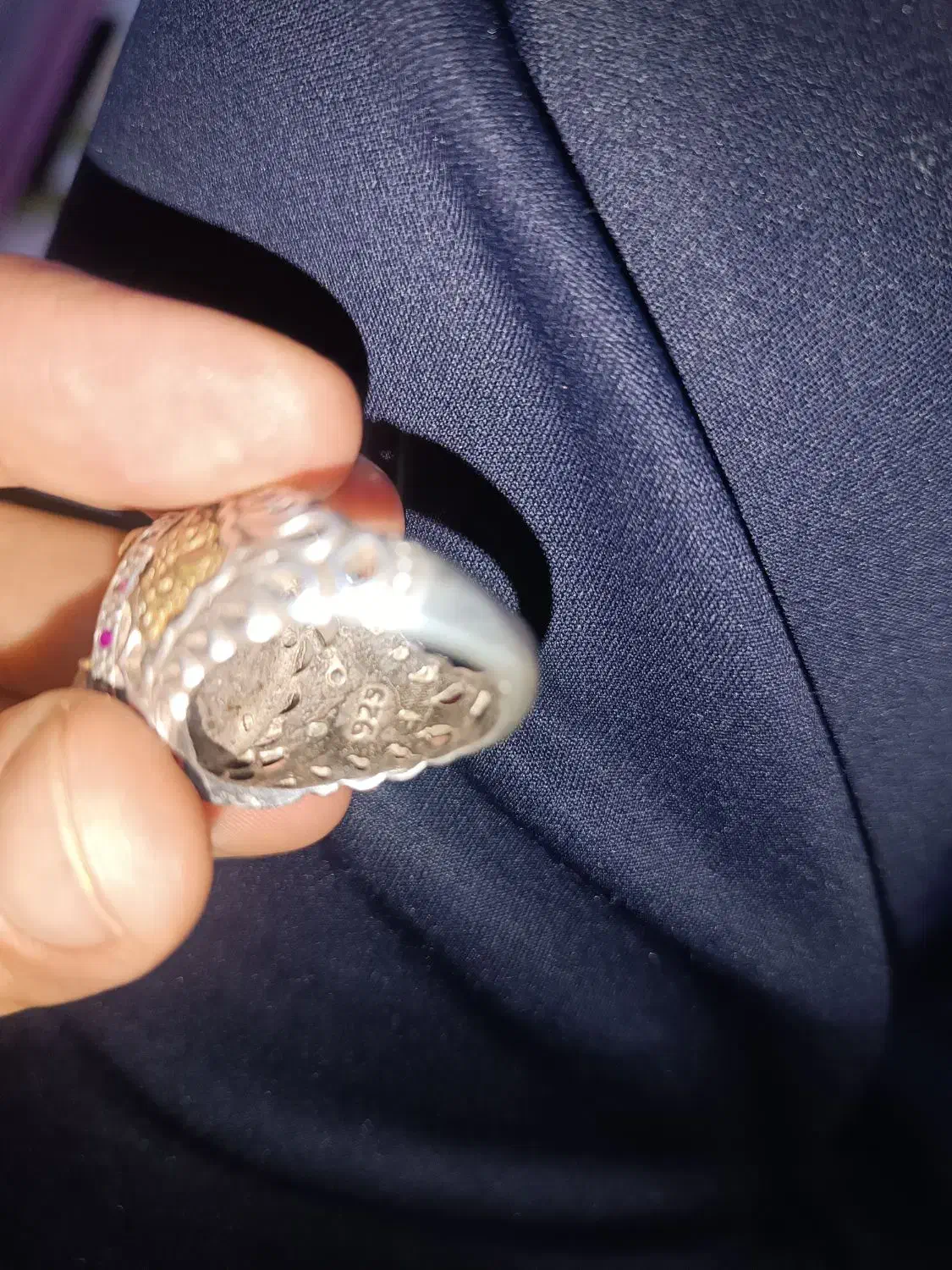 انگشتر شیر و خورشید دست ساز نقره اصل|جواهرات|بوشهر, |دیوار