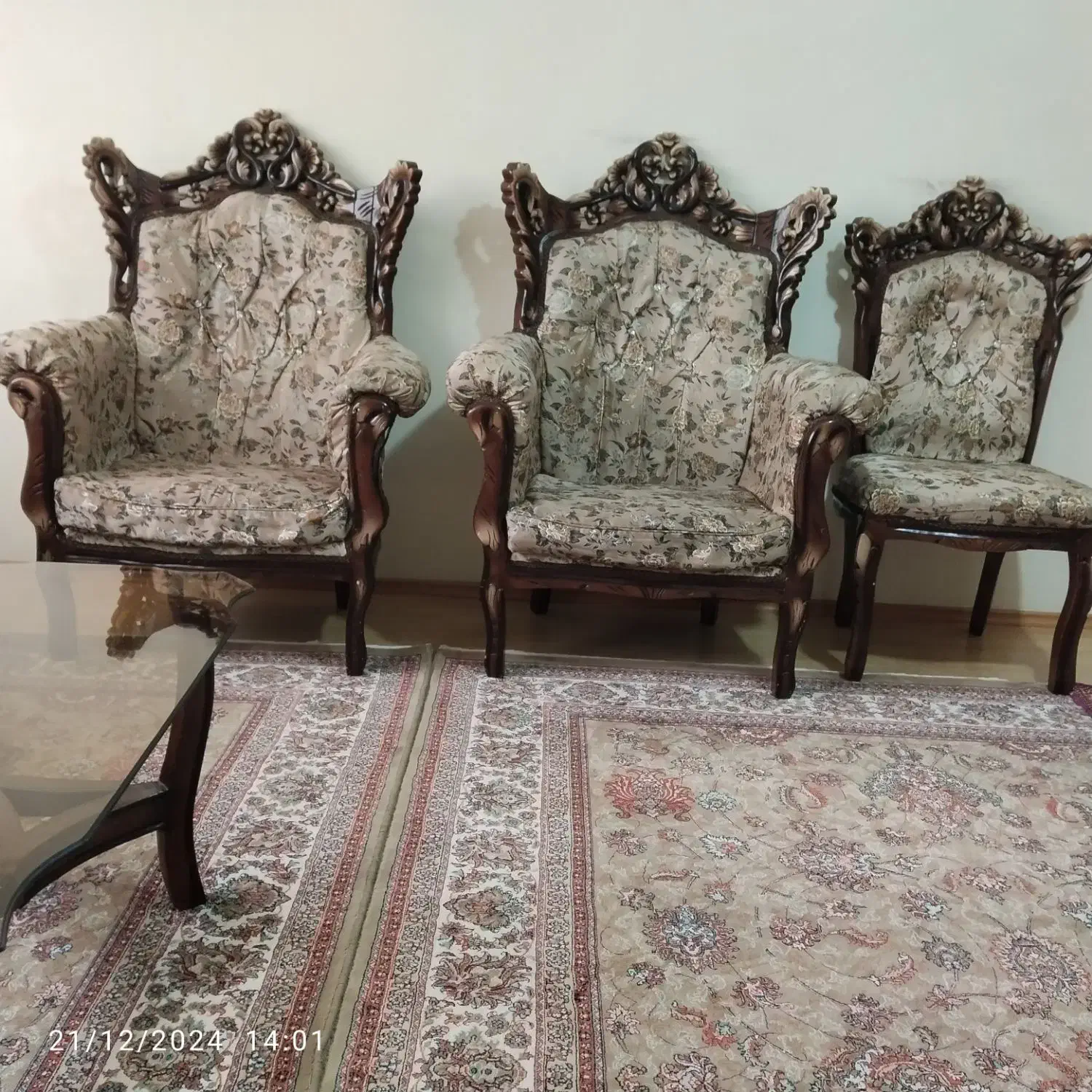 مبل سلطنتی 9نفره چوپ راش|مبلمان خانگی و میز عسلی|پرند, فاز ۵|دیوار