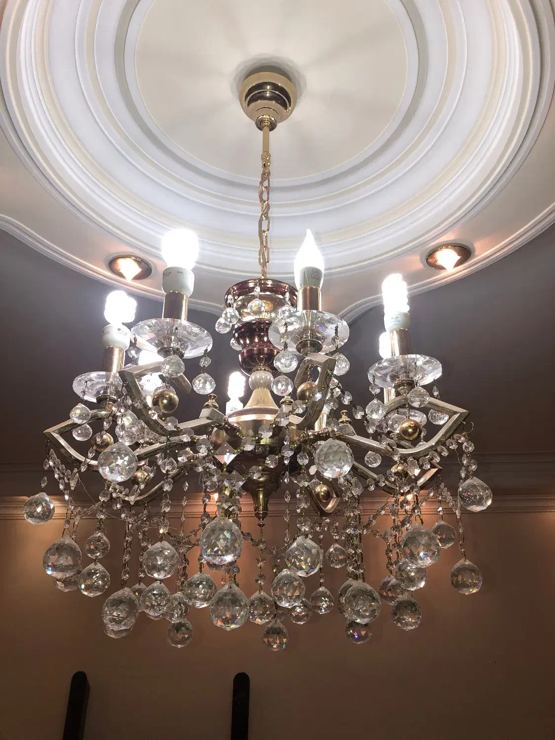 یک جفت لوستر ۸ شاخه با آبکاری طلا ساخت خارجی|لوستر و چراغ آویز|قزوین, |دیوار