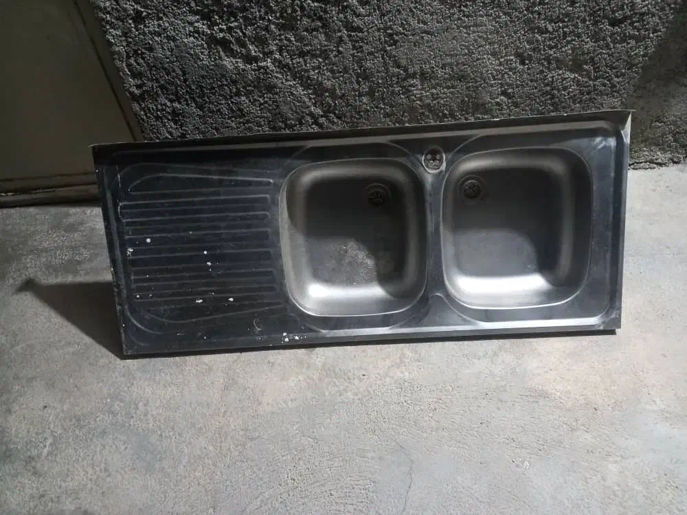 سینک ظرفشویی دوقلو همراه باشید سیفون|مصالح و تجهیزات ساختمان|دوگنبدان, |دیوار