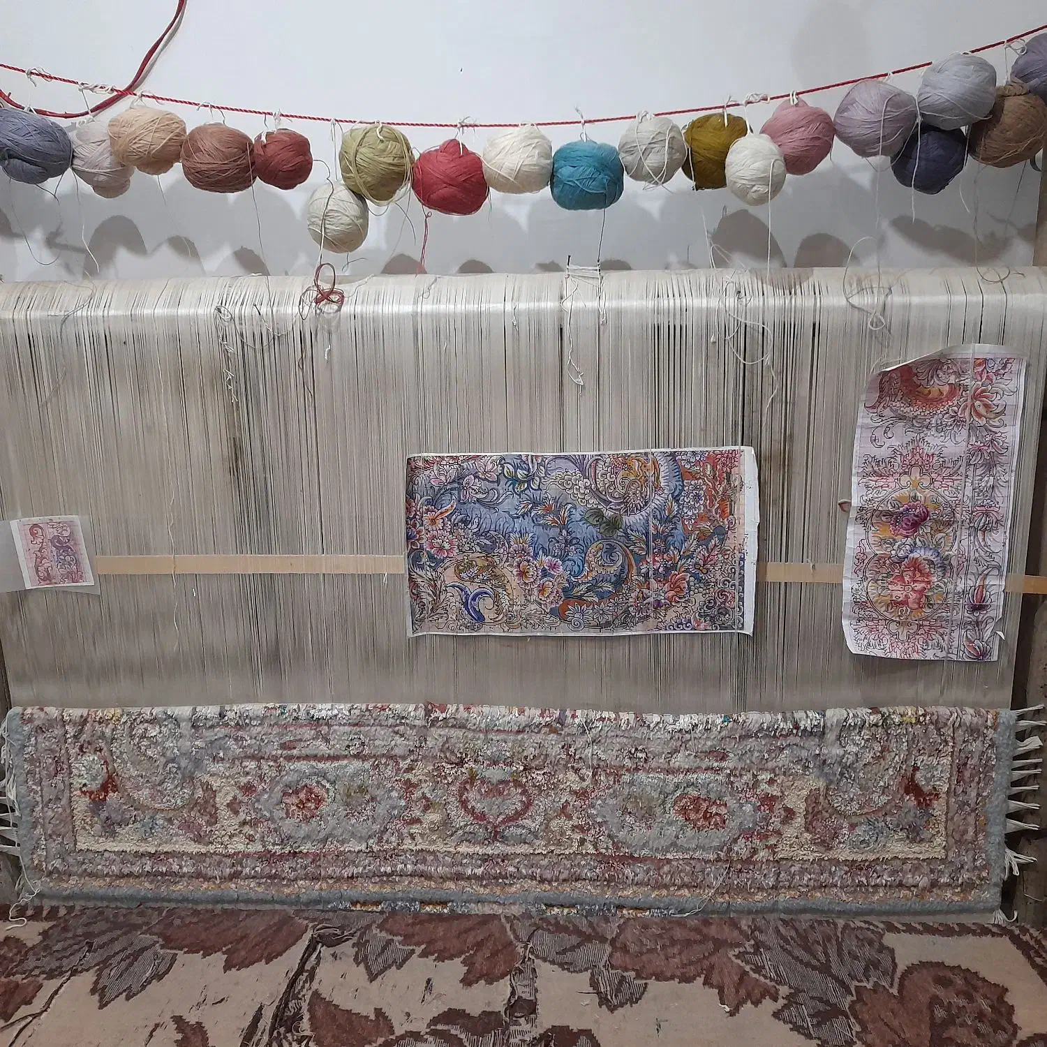 فرش نیمه کار قالیچه ابریشم رج۵۰|فرش|تبریز, |دیوار