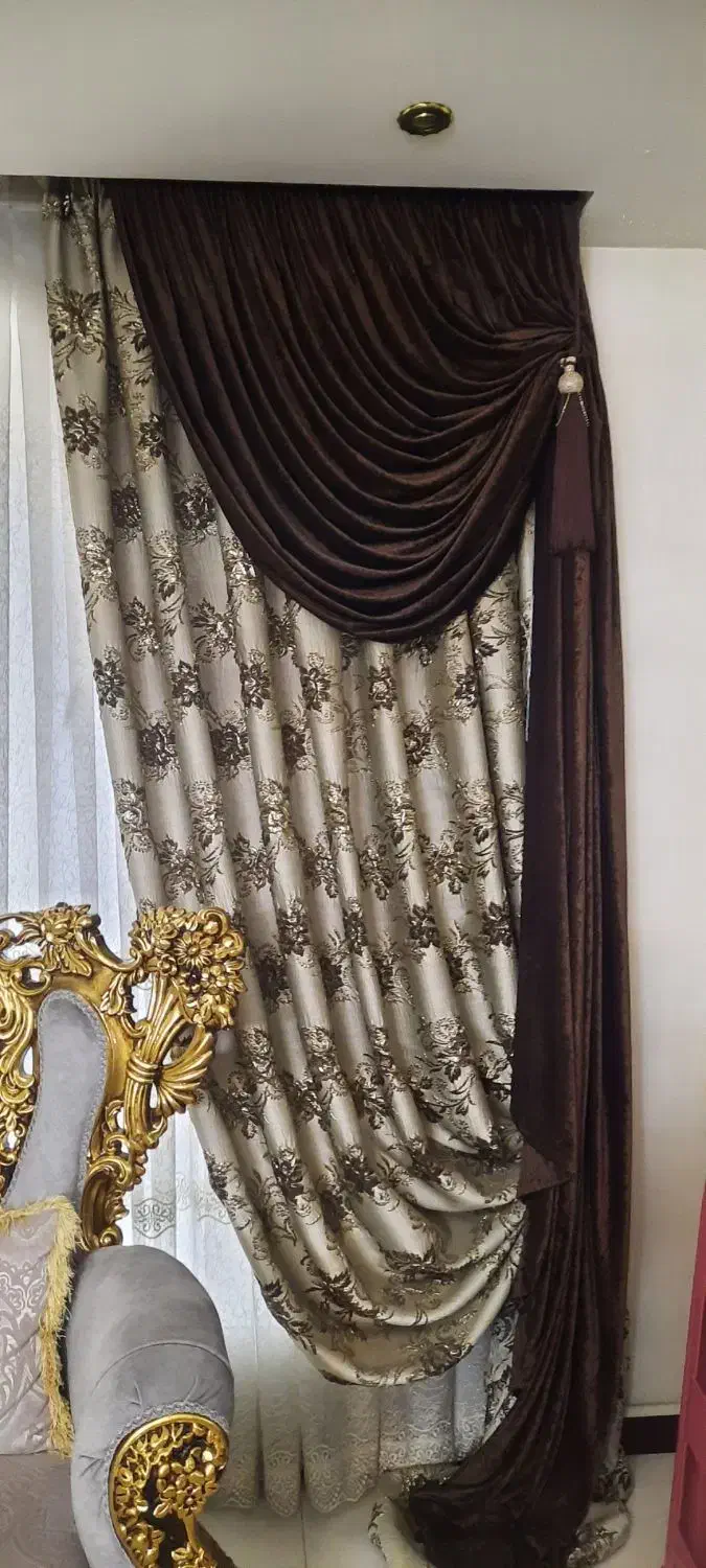 پرده ۳ تیکه .۴در۳ متر|پرده، رانر، رومیزی|باقرشهر, |دیوار