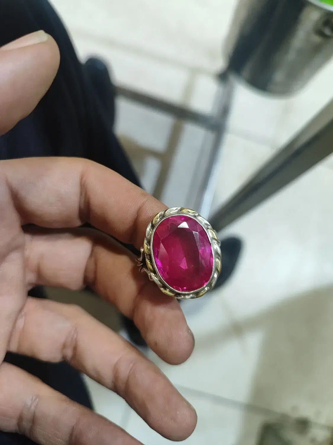 انگشتر توپاز صورتی|جواهرات|اهر, |دیوار