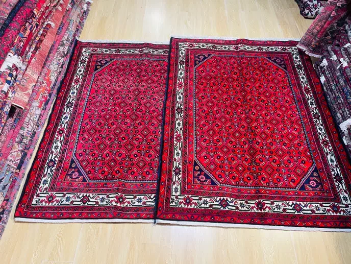 جفت قالیچه حسین اباد طرح افشان|فرش|تهران, سلسبیل شمالی|دیوار