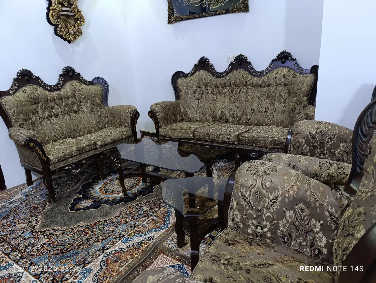 مبل 7 نفره همراه با عسلی|مبلمان خانگی و میز عسلی|سنندج, |دیوار