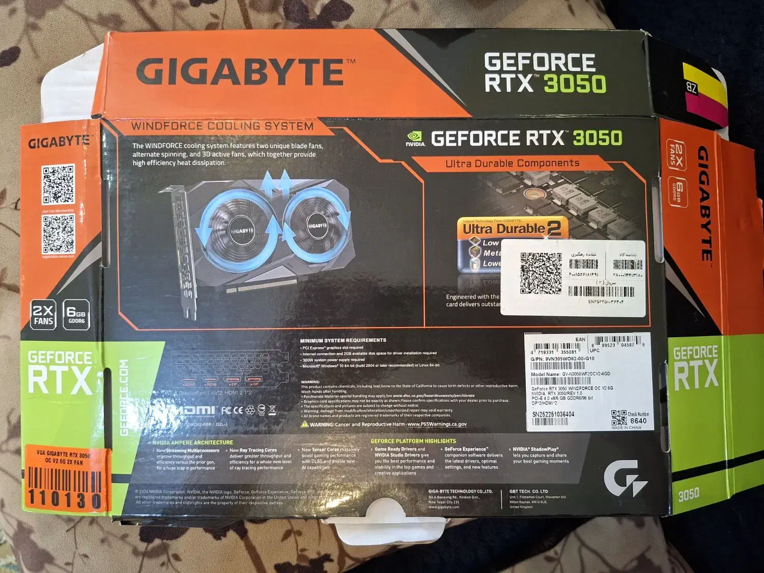 rtx3050 6g oc gigbyte|قطعات و لوازم جانبی رایانه|بندر کنگان, |دیوار
