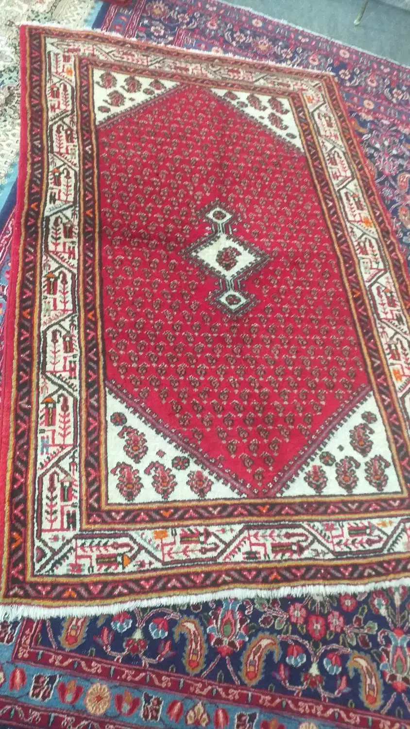 یک جفت  دستباف قالیچه همدان کارکرده سالم|فرش|تهران, اوقاف|دیوار