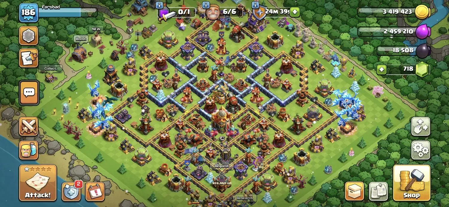 اکانت کلش تان ۱۶|کنسول، بازی ویدئویی و آنلاین|بجنورد, |دیوار