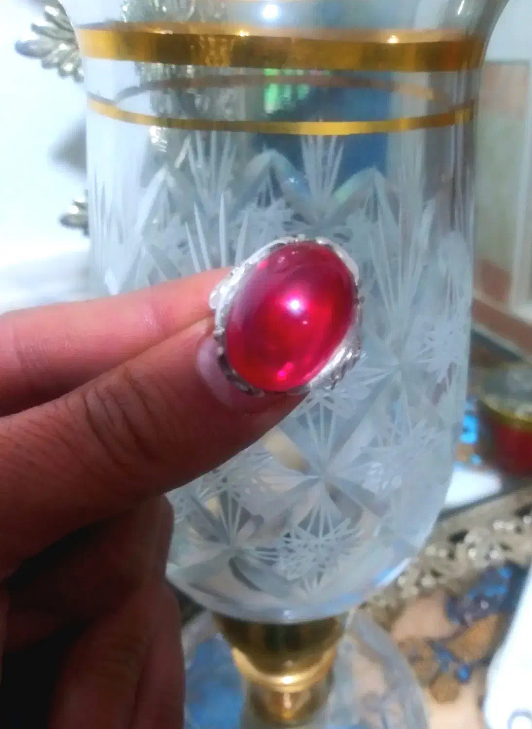 انگشترنقره یاقوت سرخ وزن نقره۱۴گرم|جواهرات|قم, شاه ابراهیم|دیوار