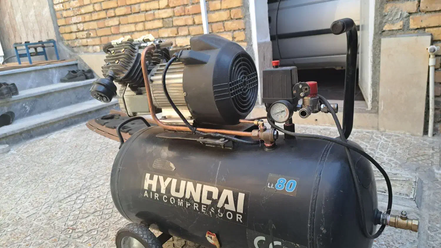 پمپ باد۸۰لیتری دوسیلندر هیوندای|ابزارآلات|اشنویه, |دیوار