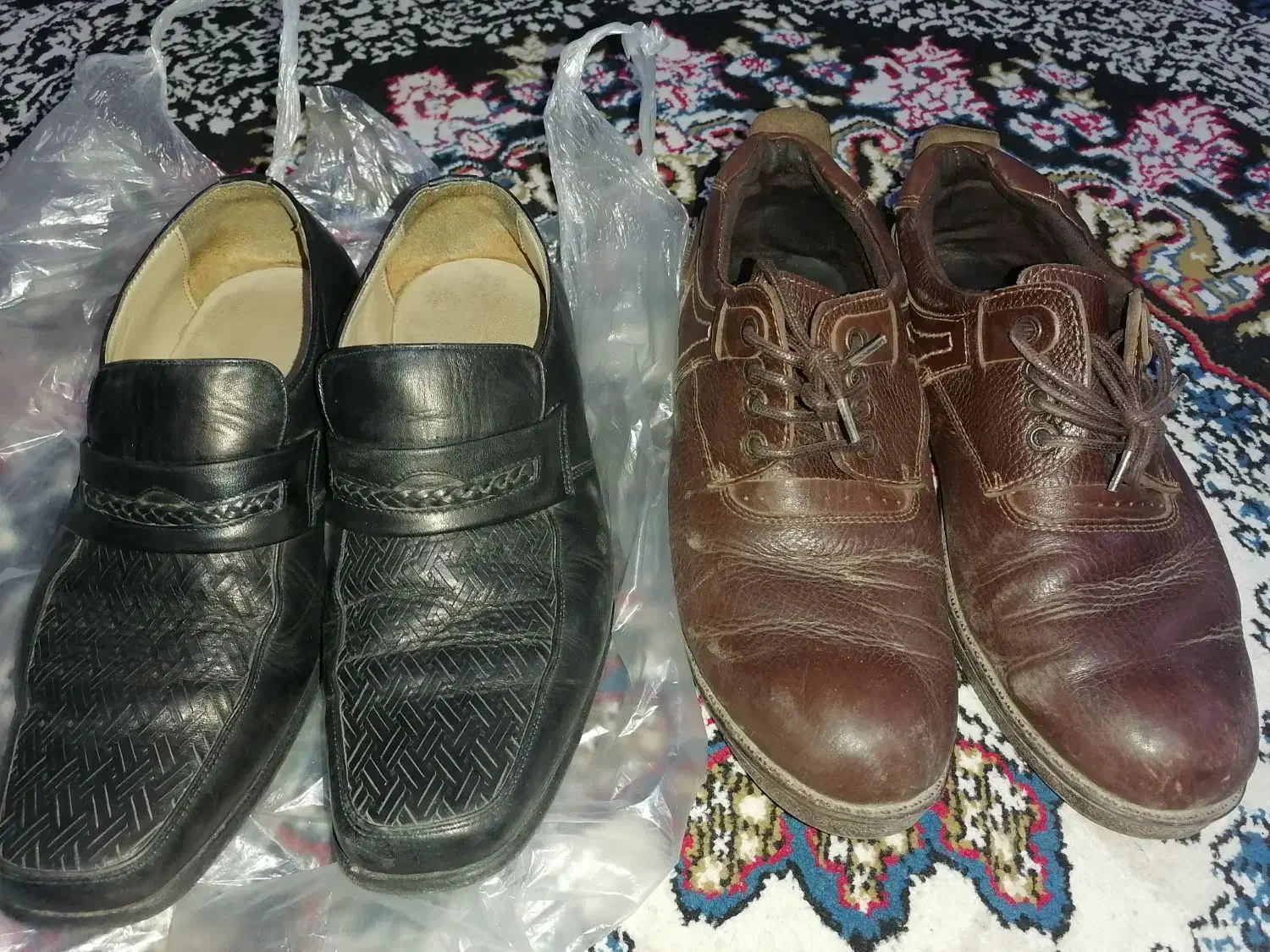دوتا کفش مردانه سایز۴۰چرم بدون پارگی وزدگی|کیف، کفش، کمربند|ماهدشت, |دیوار