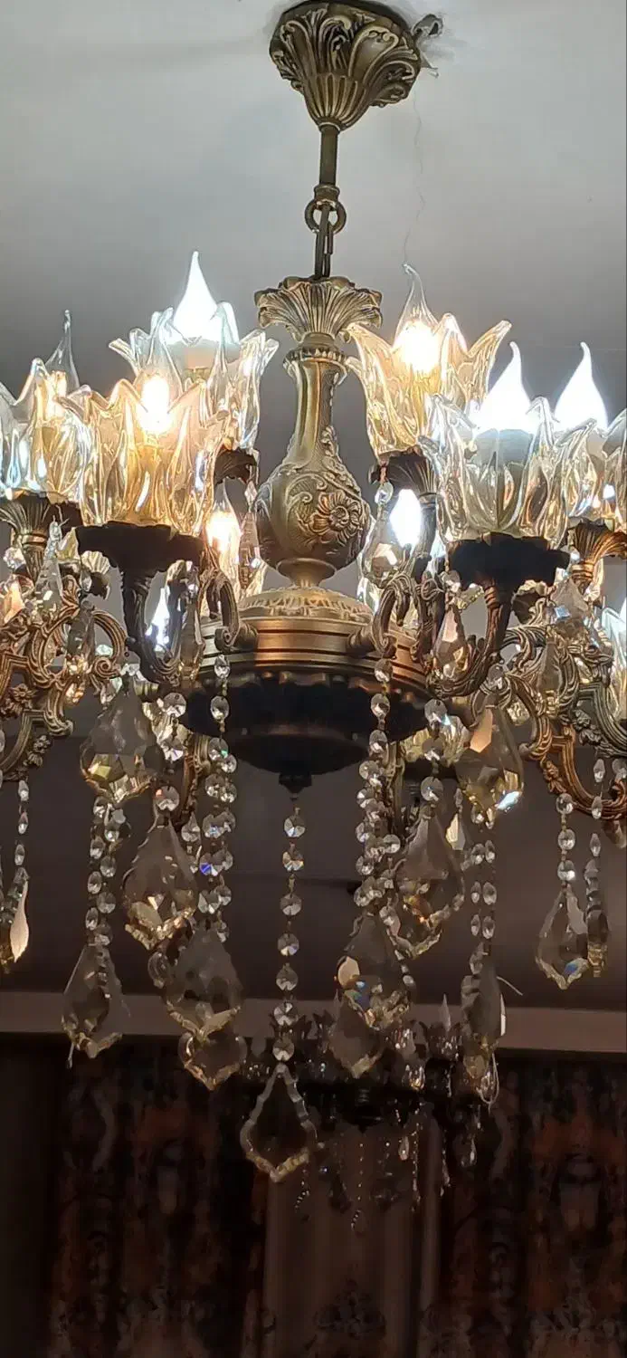 لوستر برنز ۸شاخه|لوستر و چراغ آویز|محمدیه-قزوین, |دیوار