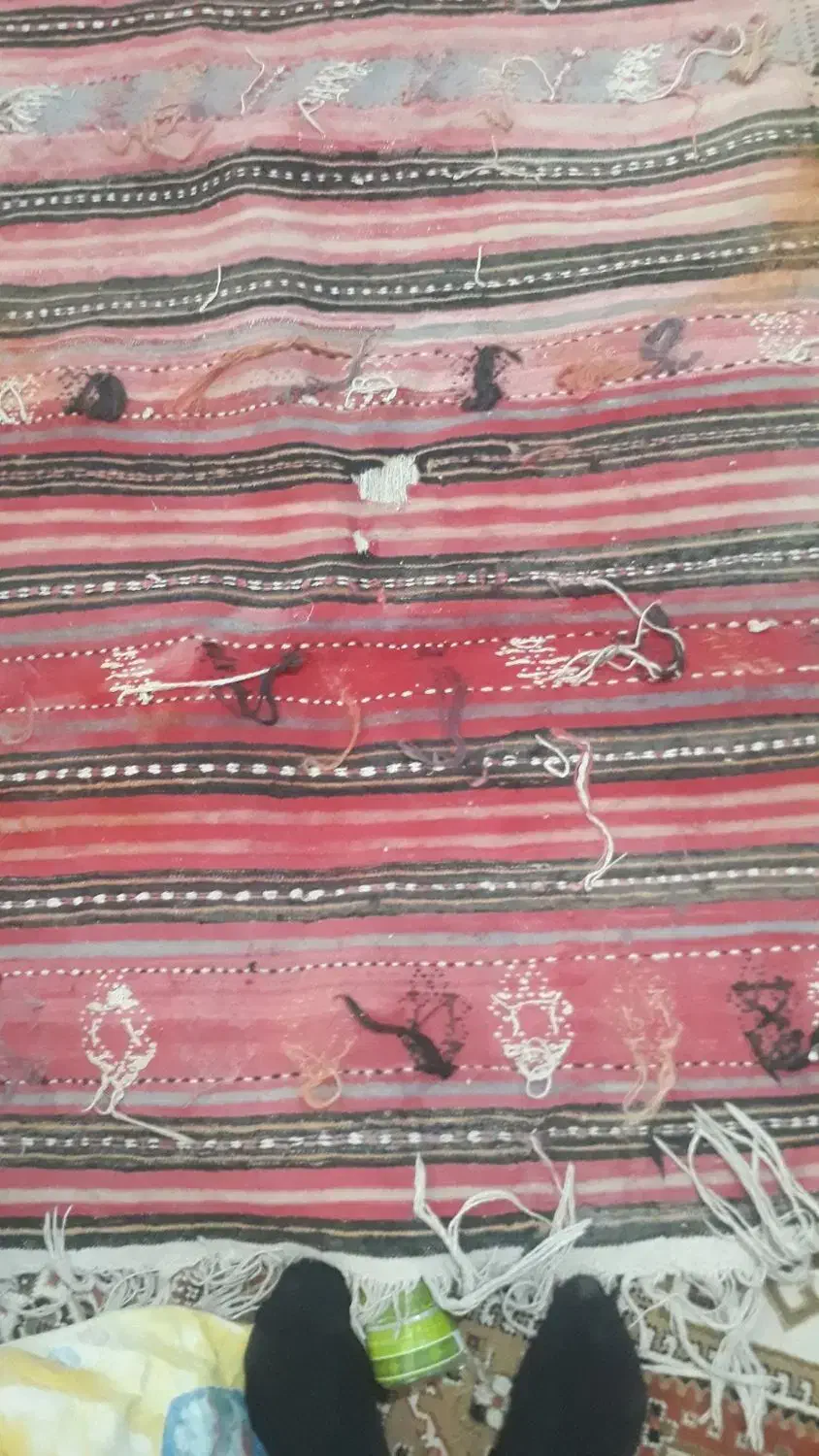 گلیم قدیمی قدمت ۶۰سال|گلیم، جاجیم، گبه|نیشابور, میدون بار|دیوار